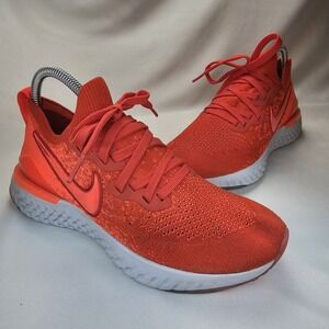 Nike Epic React Flyknit 2 Womens 6.5 Running Shoes Orange React Knit Sneaker